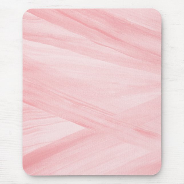 Pretty Light Pink Abstract Brushstrokes Pattern Mouse Pad (Front)