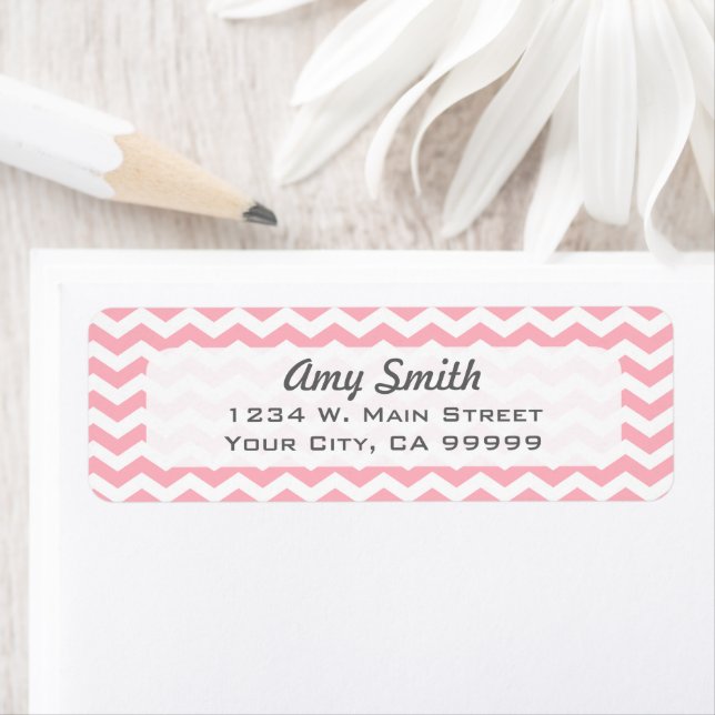 Pretty Light Pink Chevron Return Address Labels (Insitu)