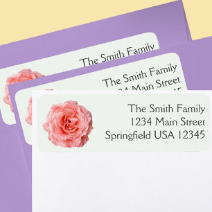 Pretty Light Pink Rose Floral Return Address Label