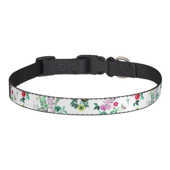 Pretty Light Spring Floral Pattern Pet Collar (Front)