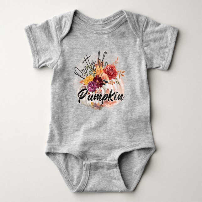 Pretty Lil Pumpkin - PNG Panel Baby Bodysuit (Front)