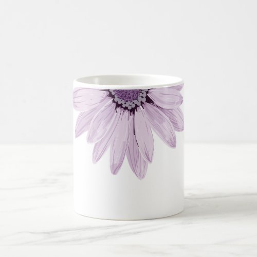 Pretty Lilac Color  Gray Flower Coffee Mug