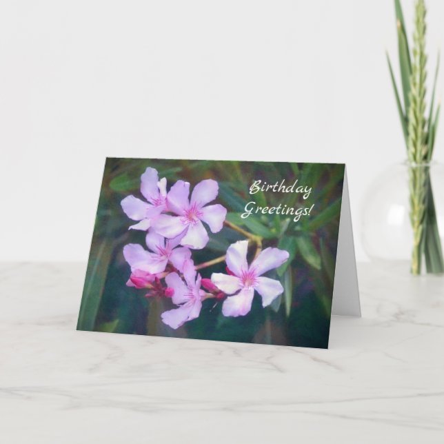 Pretty Lilac Dainty Flowers Birthday Card (Front)