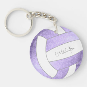 pretty lilac purple keepsake volleyball keychain