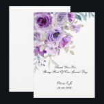 pretty lilac purple thank you card<br><div class="desc">floral purple wedding thank you card</div>