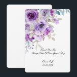 pretty lilac purple thank you card<br><div class="desc">floral purple wedding thank you card</div>