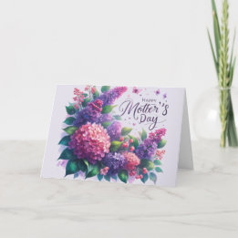 Pretty Lilacs Mother' Day Floral "Mom"  Card