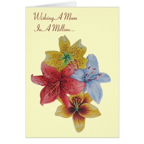 pretty lily flowers floral with verse for mum