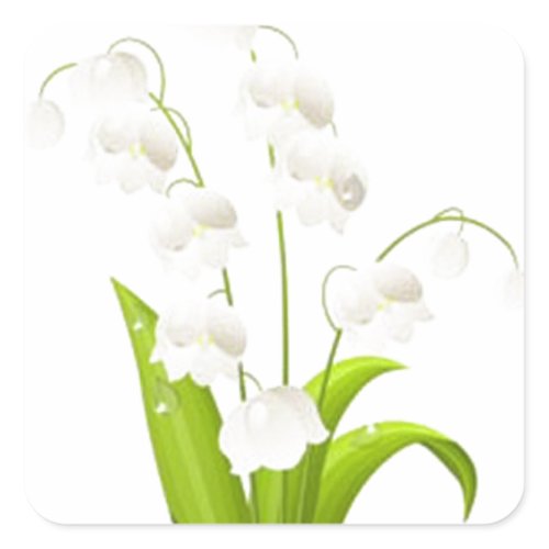Pretty Lily of the Valley Square Sticker