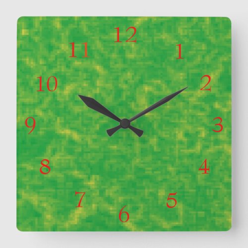 Pretty Lime Green and YellowPatterned Clock