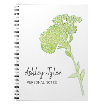 Pretty Lime Green floral girly cute personalized Notebook