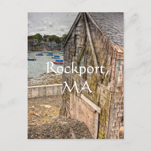 Pretty Little Beach Shack  Rockport MA Postcard