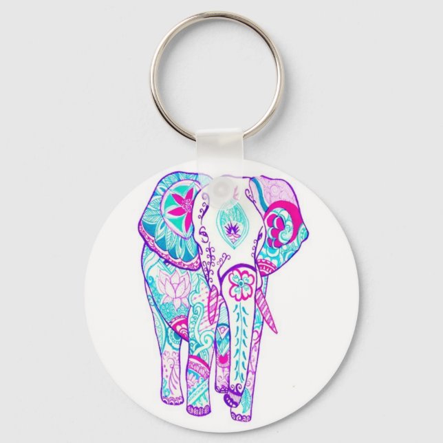 Pretty Little Beautiful Elephant Keychain (Front)