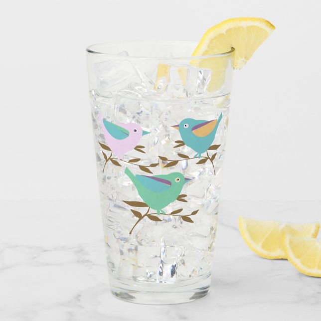 Pretty little birds on branches glass (Back Ice)