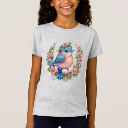 Pretty Little Bluebird Girls T_Shirt