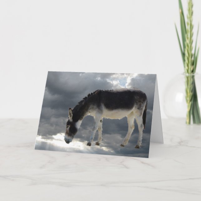 Pretty Little Burro Clouds Heaven - Pet Sympathy Card (Front)