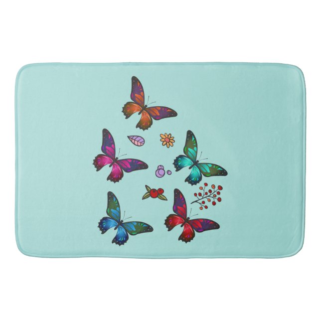 Pretty Little Butterflies Bathroom Mat (Front)