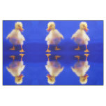 pretty little cute duck painted in blue background fabric