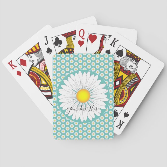 Pretty Little Daisy Custom Large Numbered Face Poker Cards (Back)
