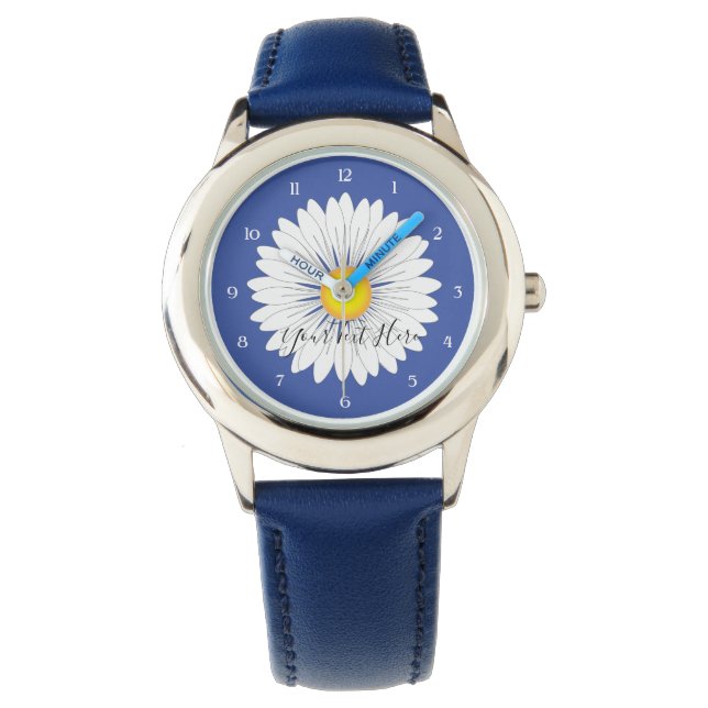 Pretty Little Daisy Kids Blue Stainless Steel Watch (Front)