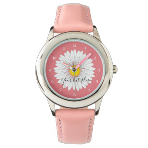 Pretty Little Daisy Kids Pink Stainless Steel Watch