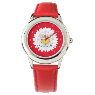 Pretty Little Daisy Kids Red Stainless Steel Watch