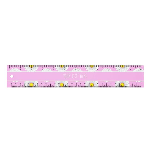 Pretty Little Daisy on Pink Ruler (Front)