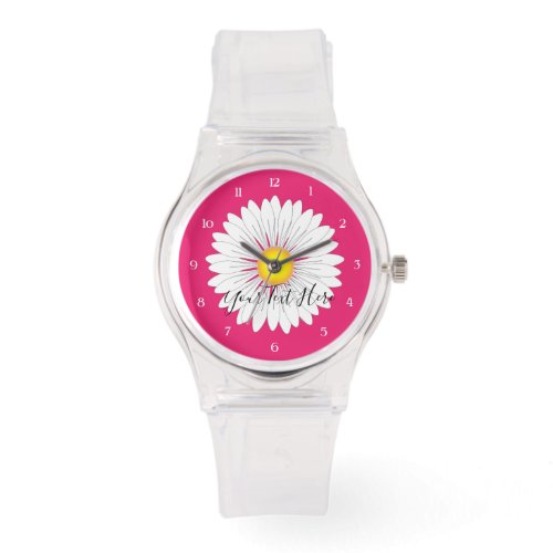 Pretty Little Daisy Sporty Pink Silicone Watch
