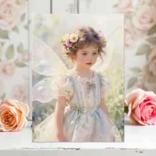 Pretty Little Fairy Girl with Cupcake Birthday Card