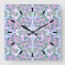 Pretty Little Flowers Acrylic Wall Clock