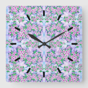 Pretty Little Flowers Acrylic Wall Clock