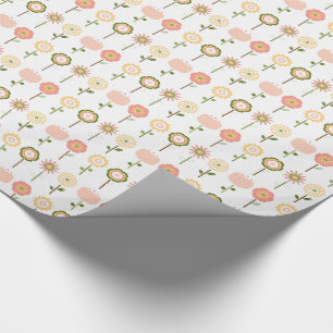 Pretty Little Flowers in a Row Wrapping Paper