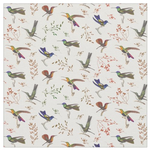 Pretty Little Hummingbird Floral Fabric