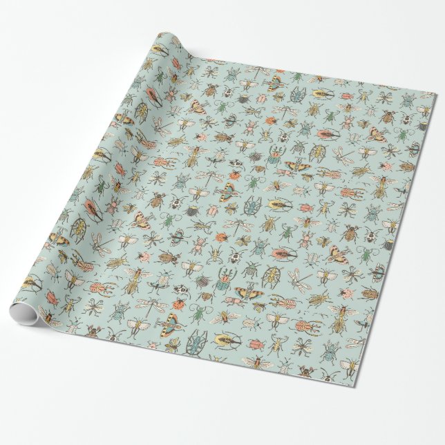 Pretty Little Insects by Cooper and Craft Wrapping Paper (Unrolled)