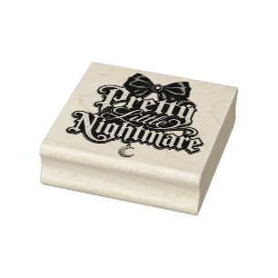 Pretty Little Nightmare Halloween Wood Rubber Stam Stamp