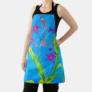 Pretty Little Orchid Bird  Apron