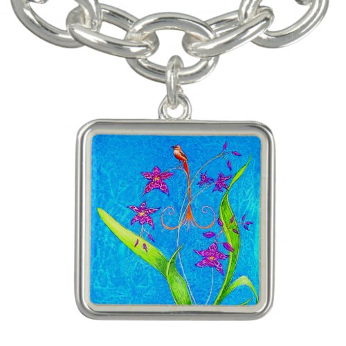 Pretty Little Orchid Bird-Square