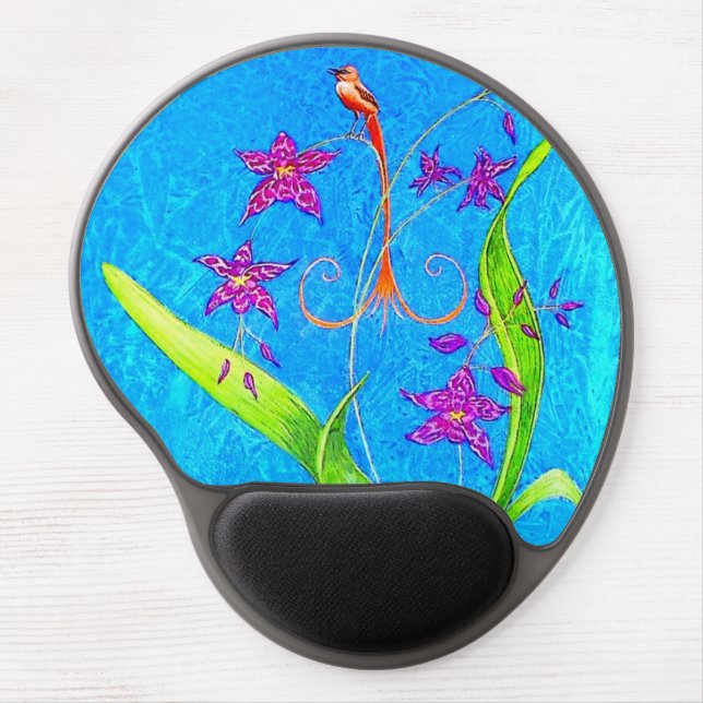 Pretty Little Orchid Bird  Gel Mouse Pad (Front)