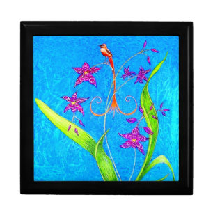 Pretty Little Orchid Bird  Gift Box