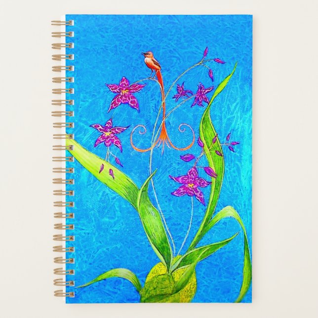 Pretty Little Orchid Bird  Planner (Front)