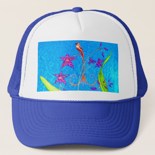 Pretty Little Orchid Bird (Red) Baseball Cap