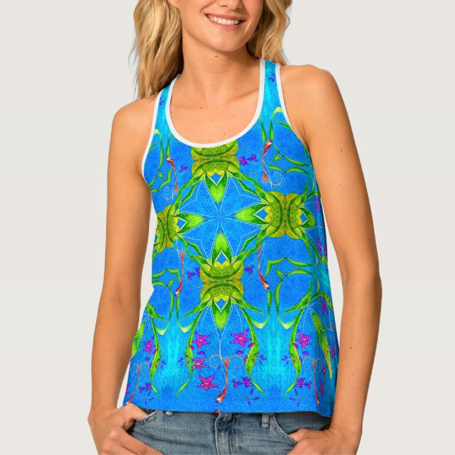 Pretty Little Orchid Bird  Tank Top (Front)