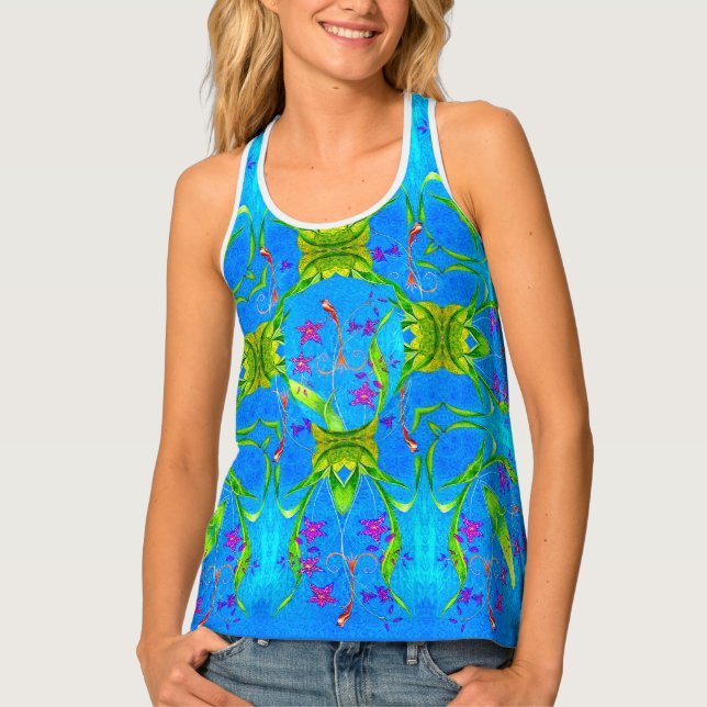Pretty Little Orchid Bird  Tank Top (Front)