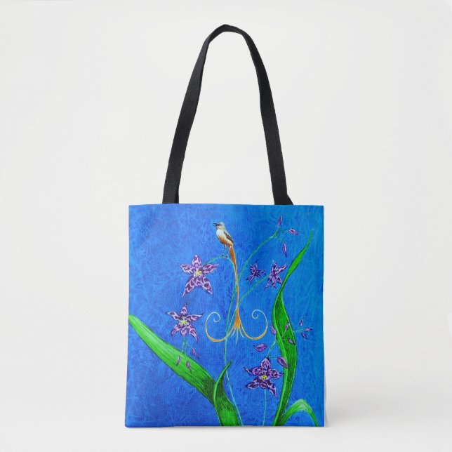 Pretty Little Orchid Bird  Tote Bag (Front)