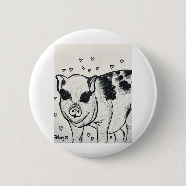 Pretty Little Piggy Button (Front)