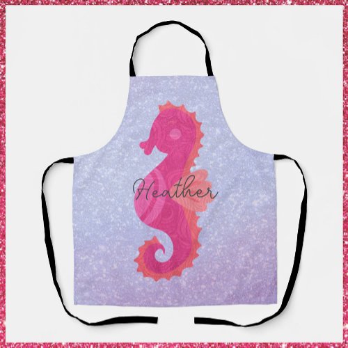 Pretty Little Pink Seahorse Apron