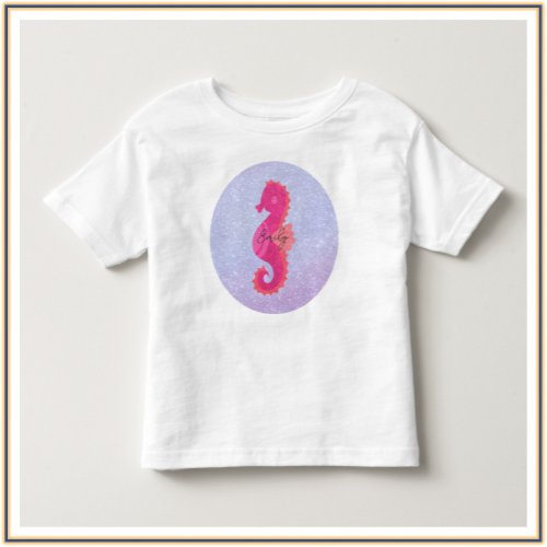 Pretty Little Pink Seahorse Toddler T_shirt