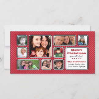 Pretty Little Polka Dot Collage Photo Card - Red