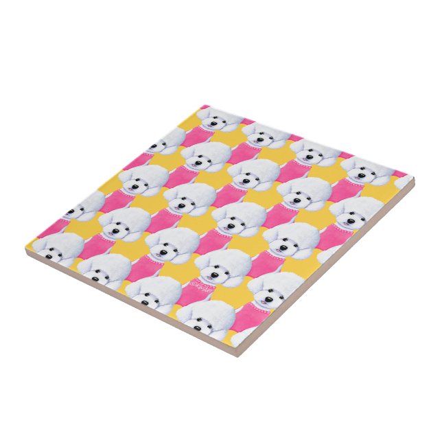 Pretty Little Poodle Ceramic Tile (Side)