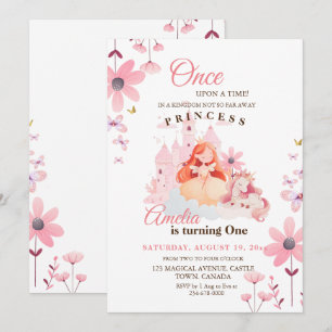 Pretty Little Princess Flower Birthday  Invitation